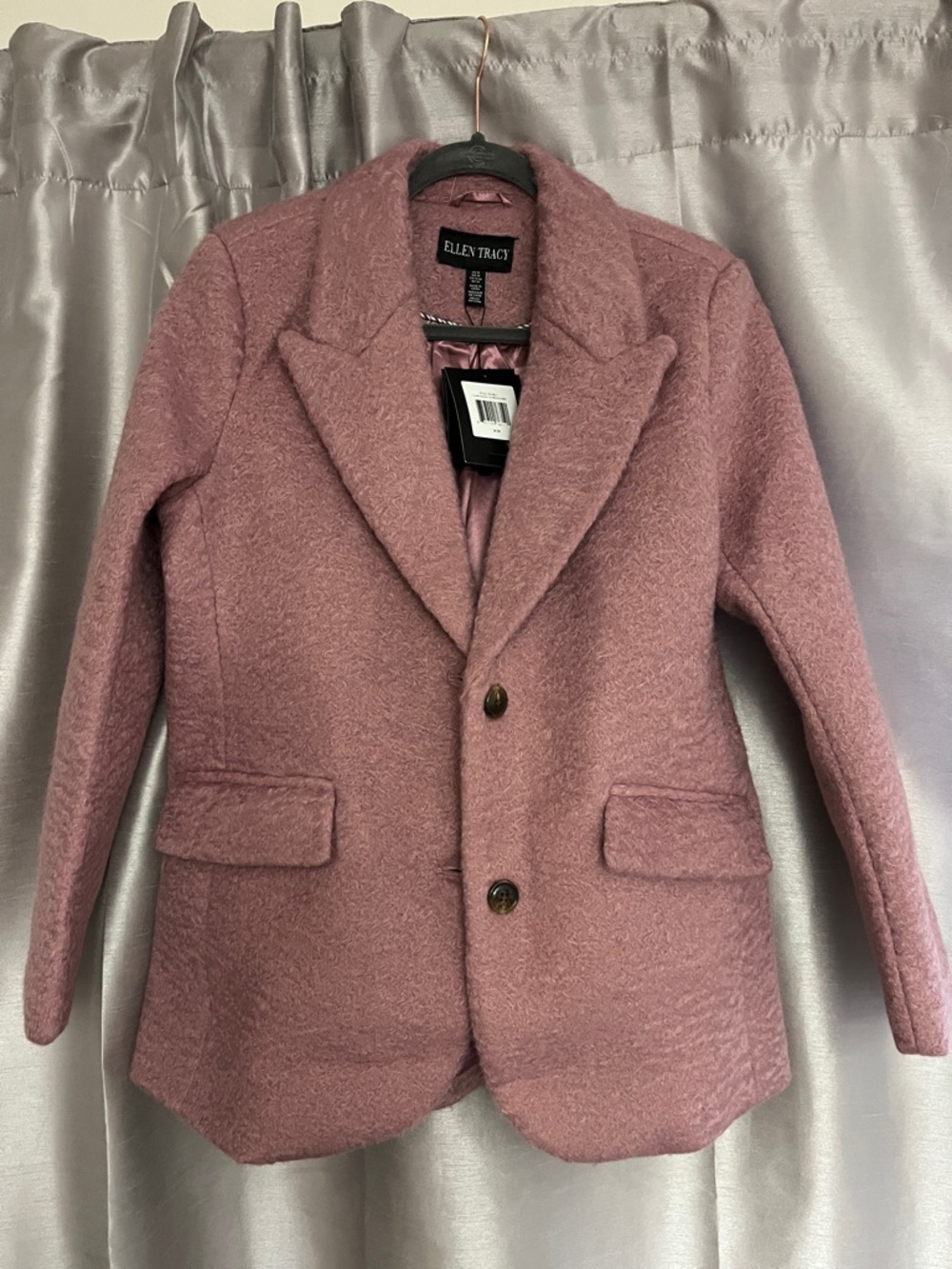 Ellen Tracy Dusty Rose Wool-Blend Blazer Jacket